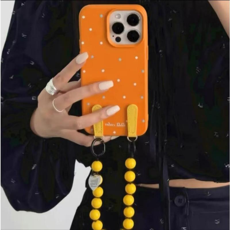 Barevné puntíkované řetízky jsou vhodné pro pouzdro na mobilní telefon Apple 16 Promax IPhone 15 Nový model 13 14 12