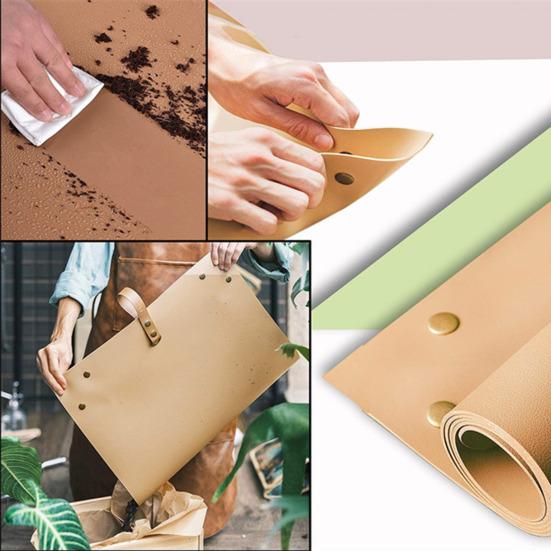 Plants Repotting Mat Foldable Faux Leather Garden Potted Plant Mat with Metal Buckles Waterproof Reusable Transplanting Tray for Plants Repotting And