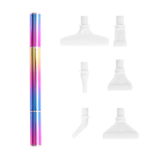 1 Set Rhinestone Painting Tool Kit Comfortable Grip Metal Colorful Thread Drill Pen with Replacement Heads DIY Craft