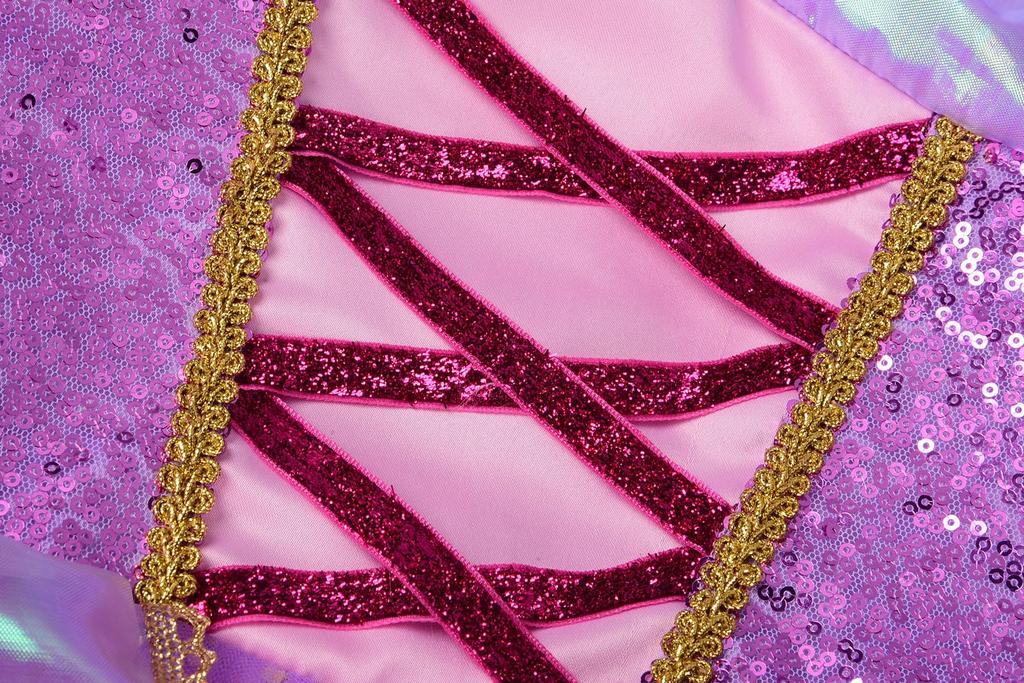 ReliBeauty Princess Dress for Princess Halloween Kids Size 140 Girls, Cosplay, Costume, Costume, One-Piece Set, Purple,