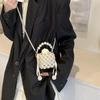 Daily commute imitation pearl woven hollow mini women lipstick earphone bag spring new shoulder messenger bag