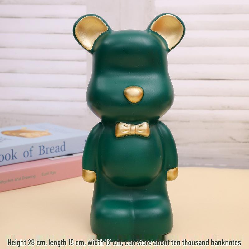 Luxury Large Capacity Bear Piggy Bank for Kids - Decorative Living Room Ornament