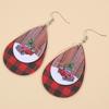Red Plaid Christmas Car Teardrop Earrings