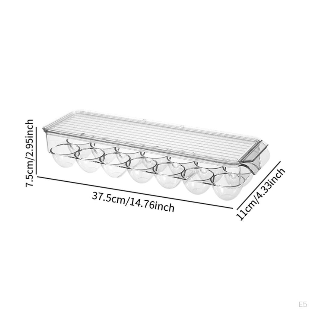 Clear Egg Holder Refrigerator Storage Container Crate Bin Sturdy Accessory for Kitchen Versatile