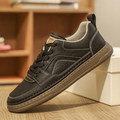 Mode Nouveaux Classiques Baskets Homme Confortables Chaussures d'Été en Cuir Polyvalentes Décontractées Chaussures de Sport Extérieur Homme Chaussures de Skateboard Baskets