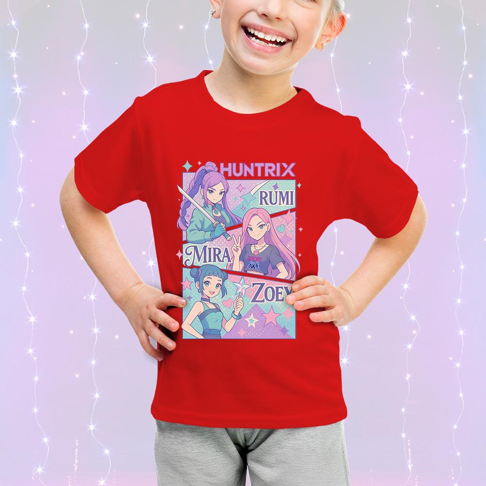 Søt tegneserie Barneklær Bomull KPop Devil Hunter Mote Casual Topp Kortermet Jente Gutt Fan Gave T-skjorte