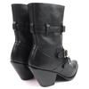 CELINE short boots Berlin Center zip with belt black leather Women 35 308B77 Used