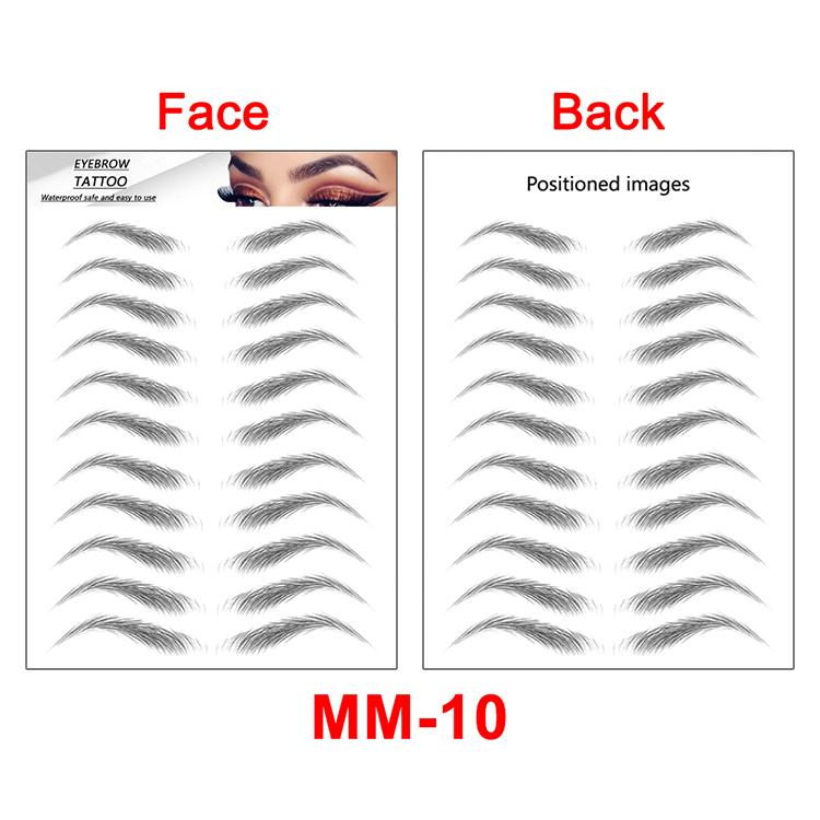 New Arrivals Water Transfer Girls Cosmetic Disposable Fake Temporary 4d Eye Brow Tattoo