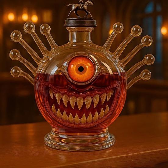 Monsters Whiskey Bottle Decanter for Men Dad Funny Statue Whiskey Decanter 300ml Empty Wine Decanter Home Bar Decoration Gift for Whiskey Lovers