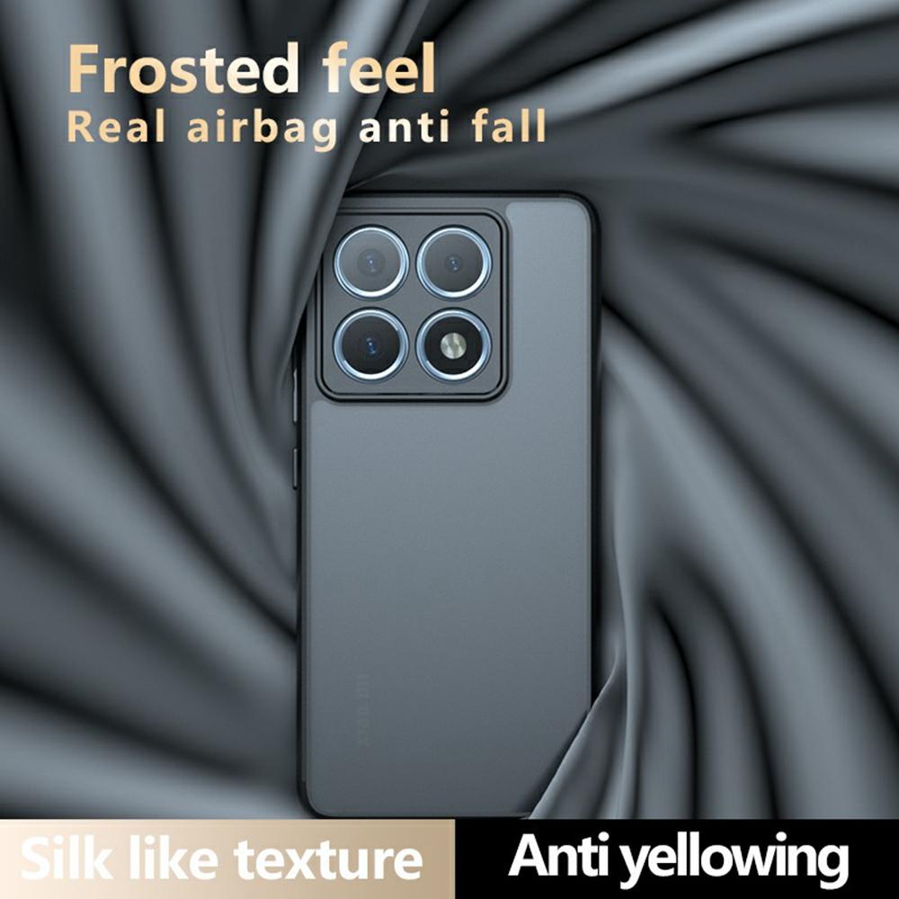 For Xiaomi 14T Pro Case Skin-Touch TPU+PC Matte Phone Shell,Transparent Black