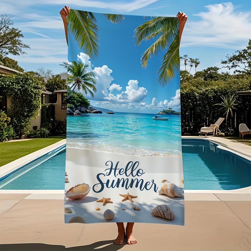 

Hello Summer Stylish Beach Towel, Perfect for Preserving Beach Memories Ideal Day Beach Necessities W30*H60(CM)