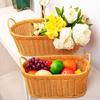 Högkvalitativ Bärbar Handvävd Brödförvaringskorg Andningsbar 7 Stilar Utomhus Picknickkorg Fruktfat Diverse Förvarare