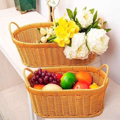 High Quality Portable Handwoven Bread Storage Basket Breathable 7 Styles Outdoor Picnic Basket Fruit Tray Sundries Organizer