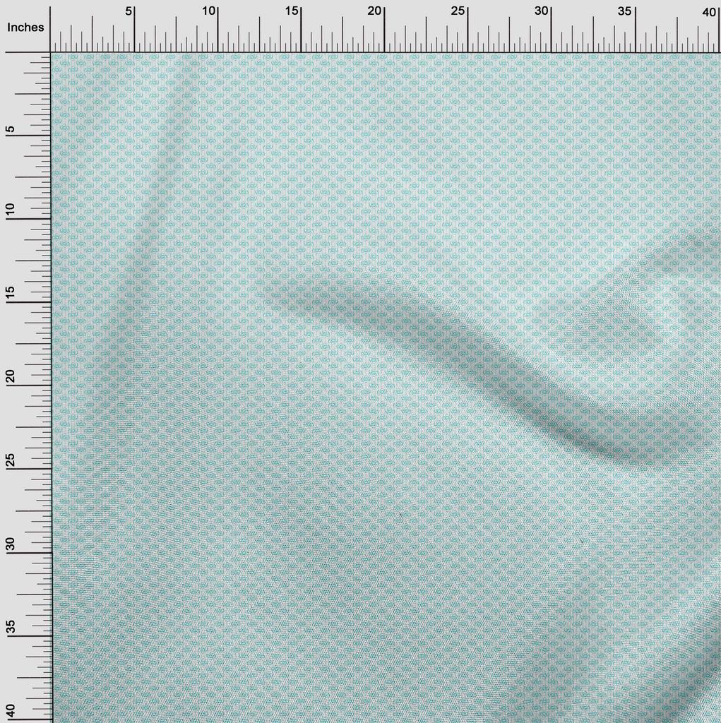 oneOone Bavlněný Flex Aqua Modrý Látka Geometrický Malý Šicí Látka Na Metráž Tištěný DIY Oblečení Šicí Potřeby 40 Palců