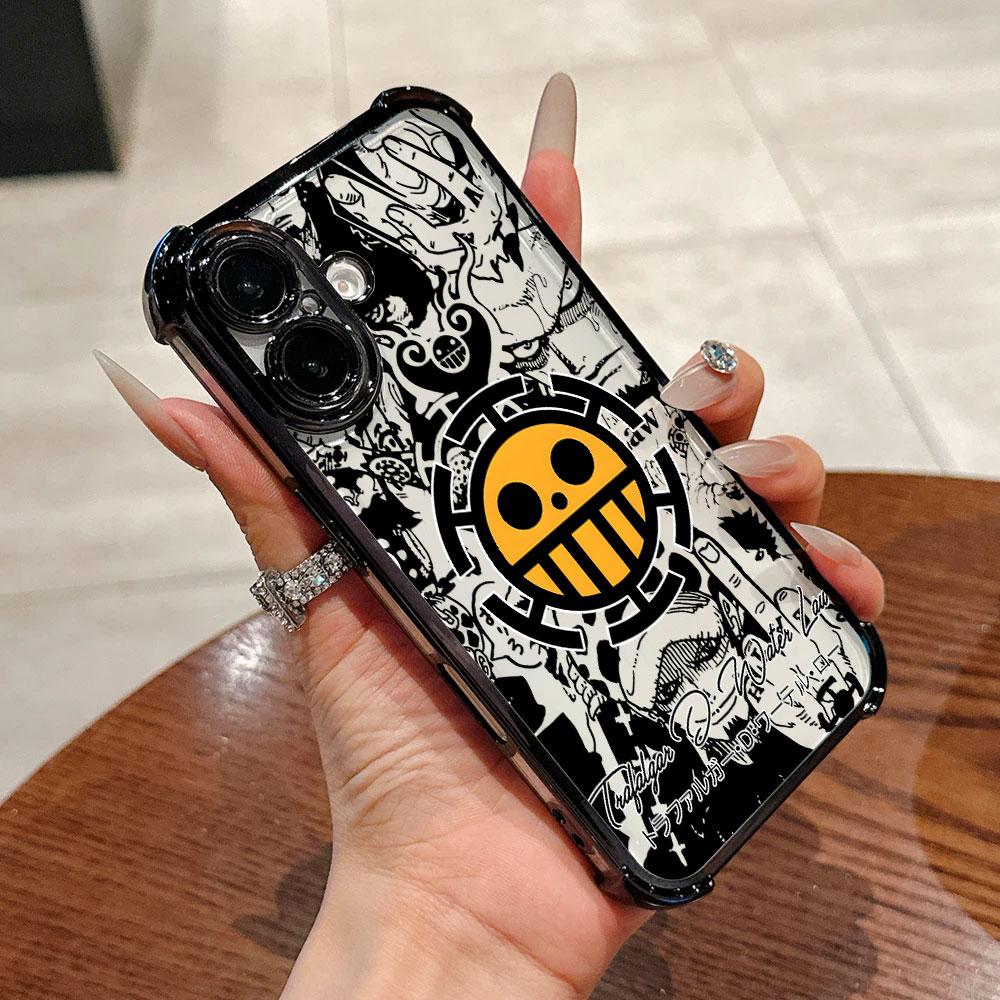 Anime Logo One Pieces Luffy Funda For iPhone 17 Pro 16 15 14 13 12 11 Pro Max Case 17 Plus 17E 16E 17Air Protection Phone Cover