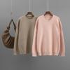A New Round Neck Solid Color Sweater for Women's Versatile Loose Knitted Top for Autumn and Winter
