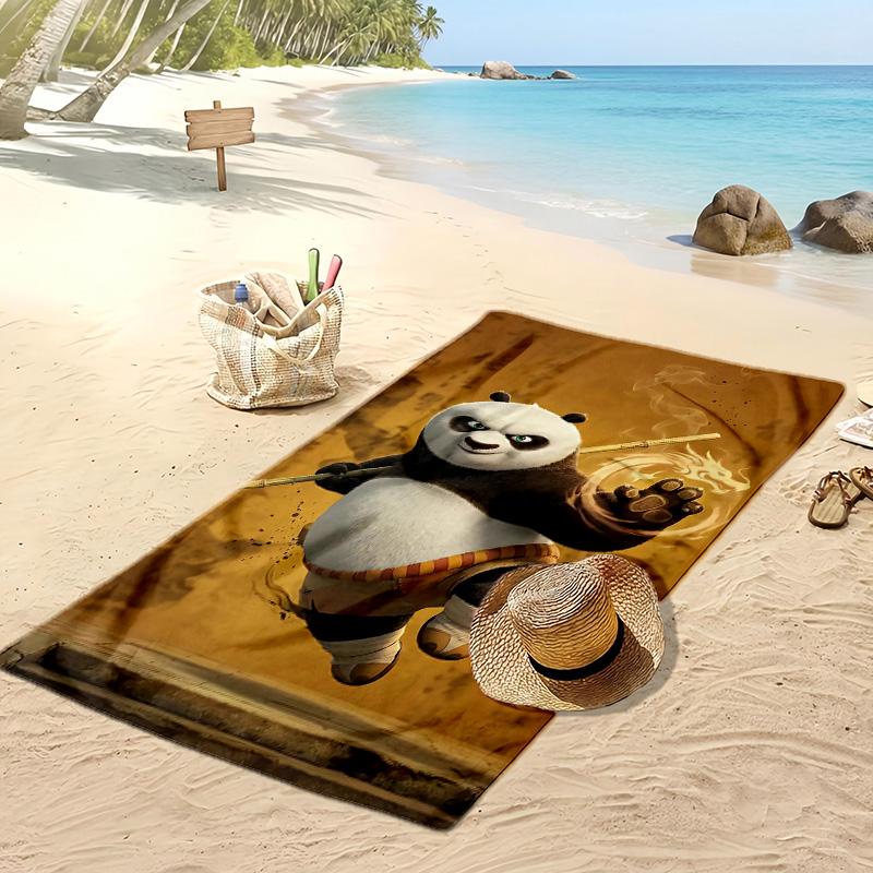 Kung Fu Panda Beach Towel, Soft Absorbent Quick‑Dry Towel for Beach Pool Swimming Travel Home