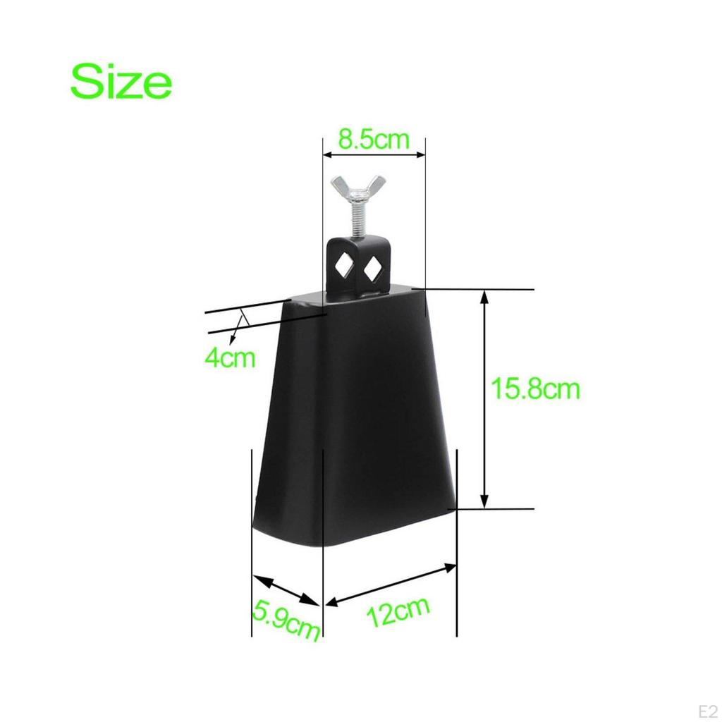 Metal Cowbell Easy Mounting Mountable Loud and Clear Sound Percussion Bell for
