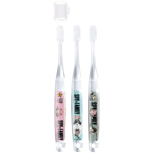 skater toothbrush for elementary school students, 6-12 years old, soft, clear, 3 pieces spyfamily 15.5cm tbcr6t-a