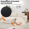 Corduroy 2-in-1 Schlafsofa mit zwei Kissen, Klassische eckige Armlehnen, Abnehmbarer Hocker, Modulares Sofa mit flexibler Konfiguration