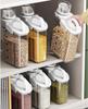 Green 1600ml Sealed Rice Container with Pouring Spout for Oats, Grains, Flour