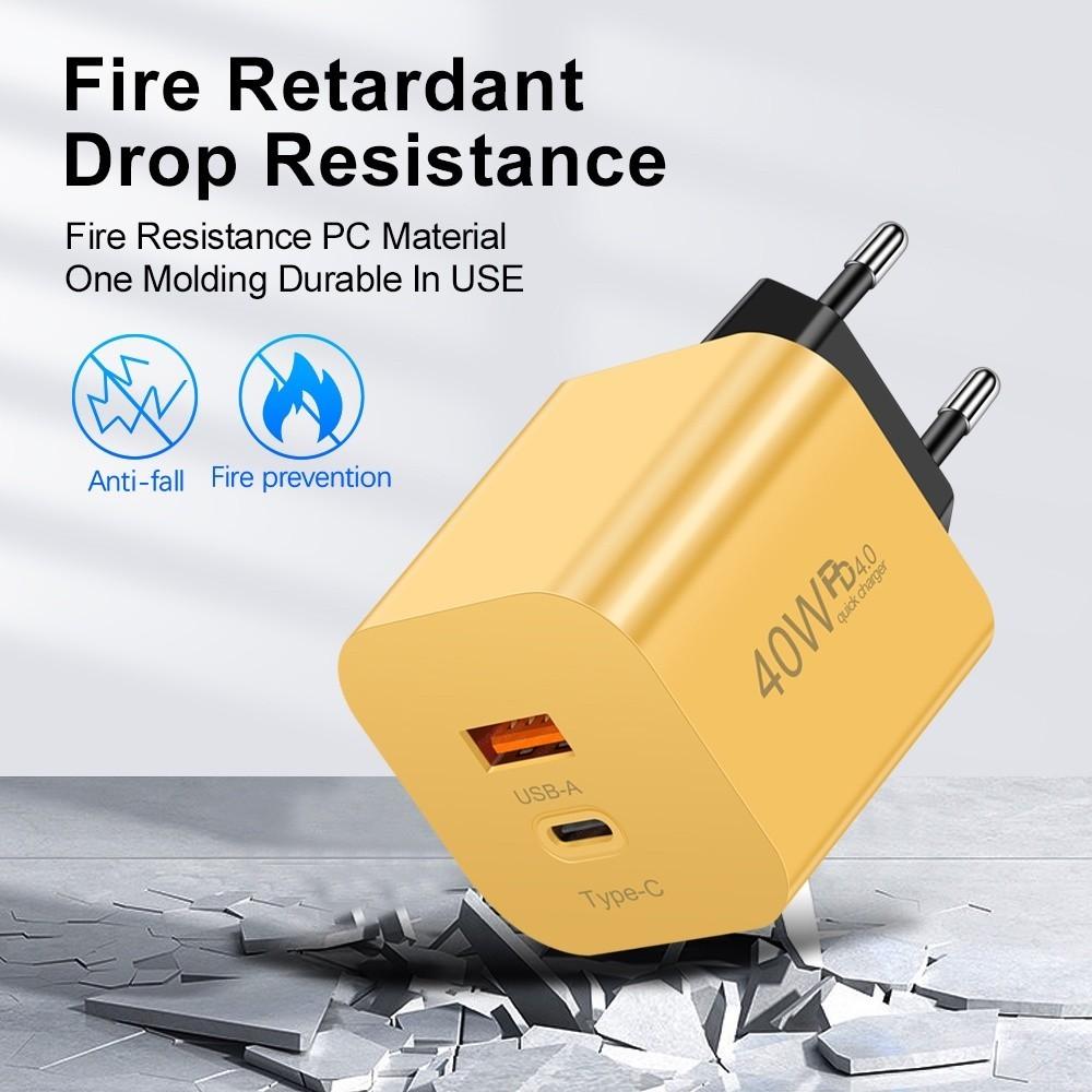 40W Fast Charging USB PD Charger Adapter Quick Charge 3.0 Mobile Phone PD Wall Charger EU/US Plug