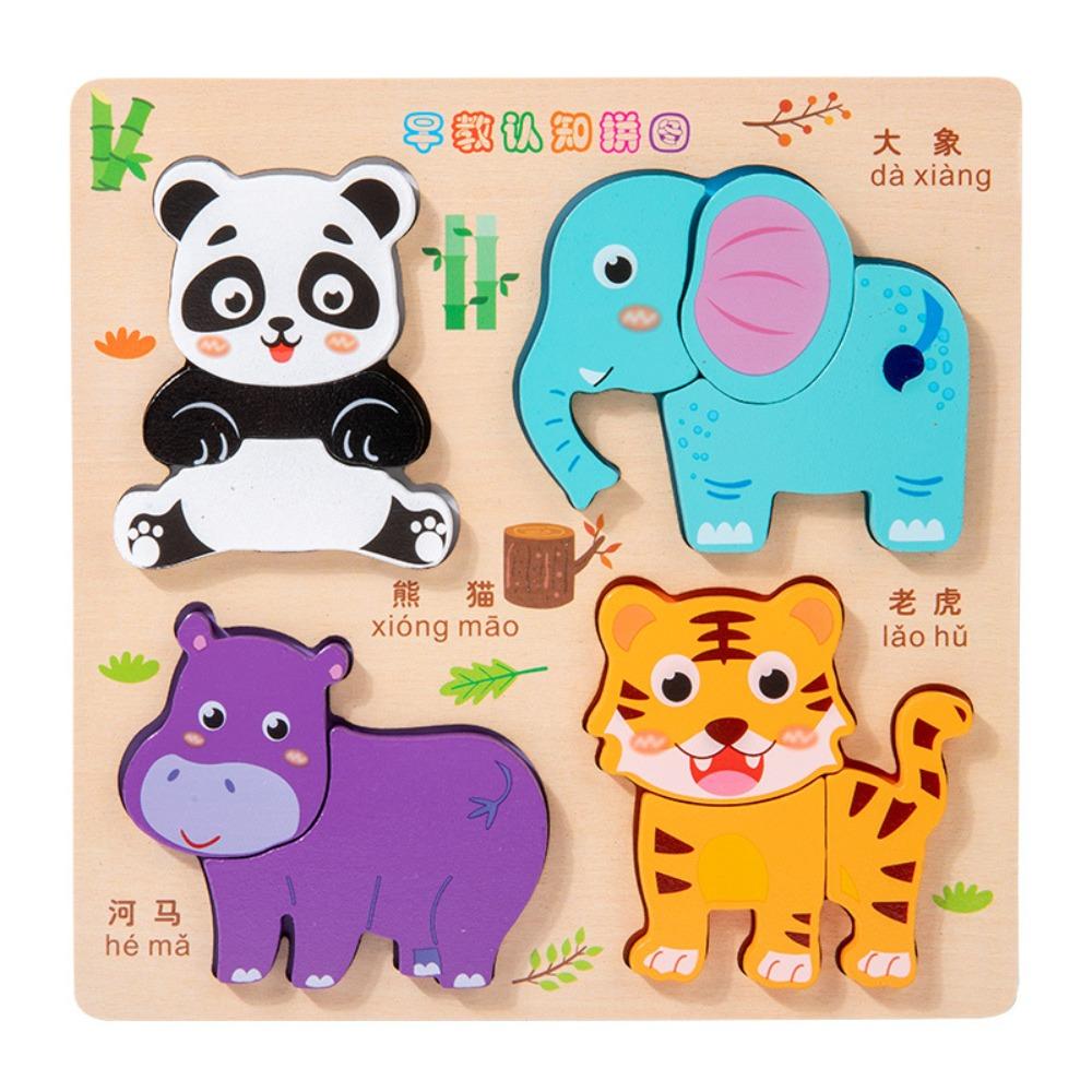 

3D Animals Jigsaw Toys Cartoon Early Educational Toys New Wooden Puzzle Gifts forest animals