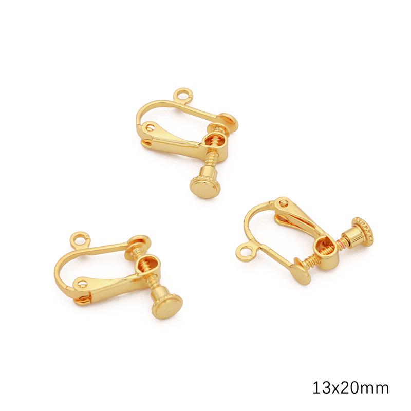 Spiralne klipsy na uszy z wiszącymi kółkami dla nieprzekłutych uszu, wzór żaby, platerowane miedzią 14K/18K, zachowujące kolor, akcesoria do biżuterii DIY