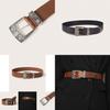 Bohemian Waist Belt For Women Retro Metal Buckle Wide Leather Alternative For Festival Fashion