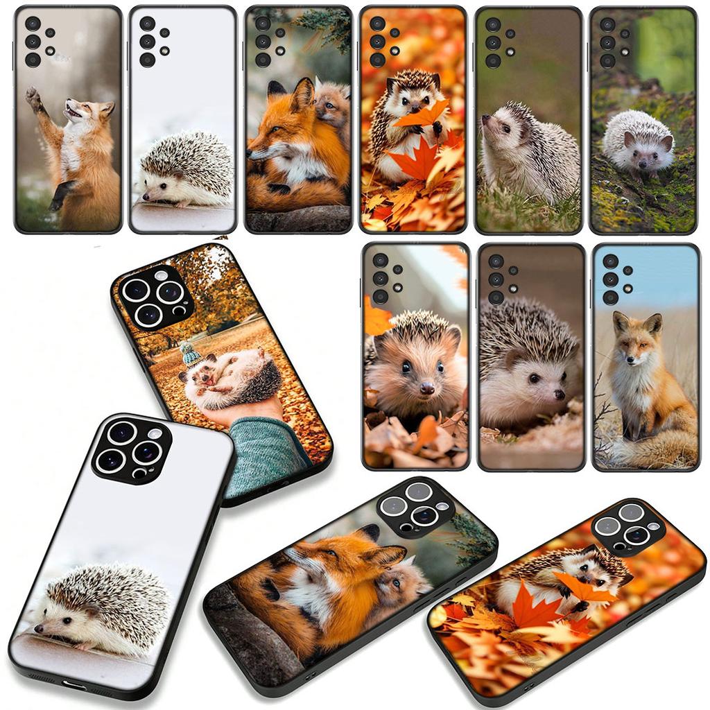 Phone Cover Hedgehog Fox Coque for Samsung Galaxy S25 S24 S22 S23 FE Ultra Plus A56 A05 A06 A15 A16 A55 S7 Edge Case
