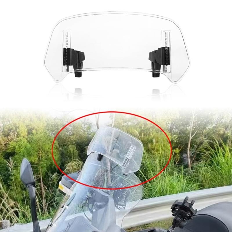 Motorrad Faltbarer Windschutzscheiben-Verlängerungsabweiser, Einstellbarer Winkel, Werkzeuglose Installation Passend für Komfortables Fahren