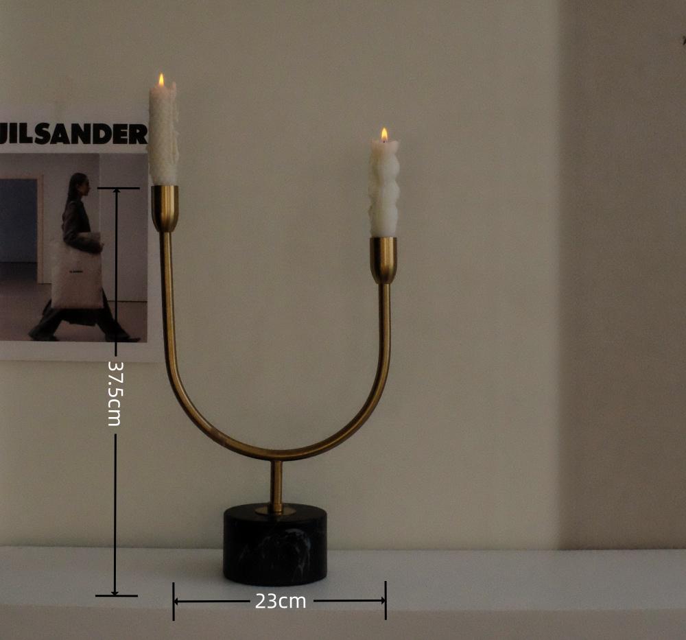 Black Wrought Iron Retro Candlestick Ornament for Christmas, Halloween, Weddings