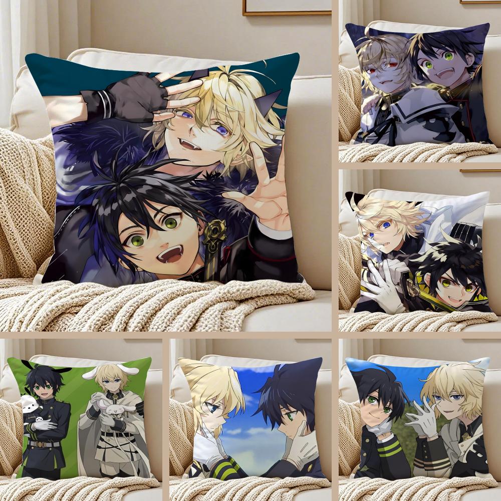 Dark Japanese Anime SSeraph of the End Cushion Cover Pillowcase Antidustmite living Room Sofa Decor Cushion Room
