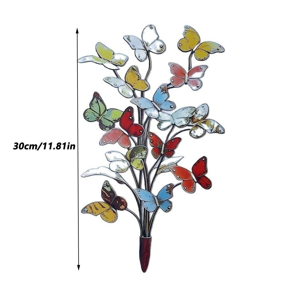 2D Flat Butterfly Yard Stake Decorative Butterfly Plant Stake Metal Garden Stake  Lawn Decoration