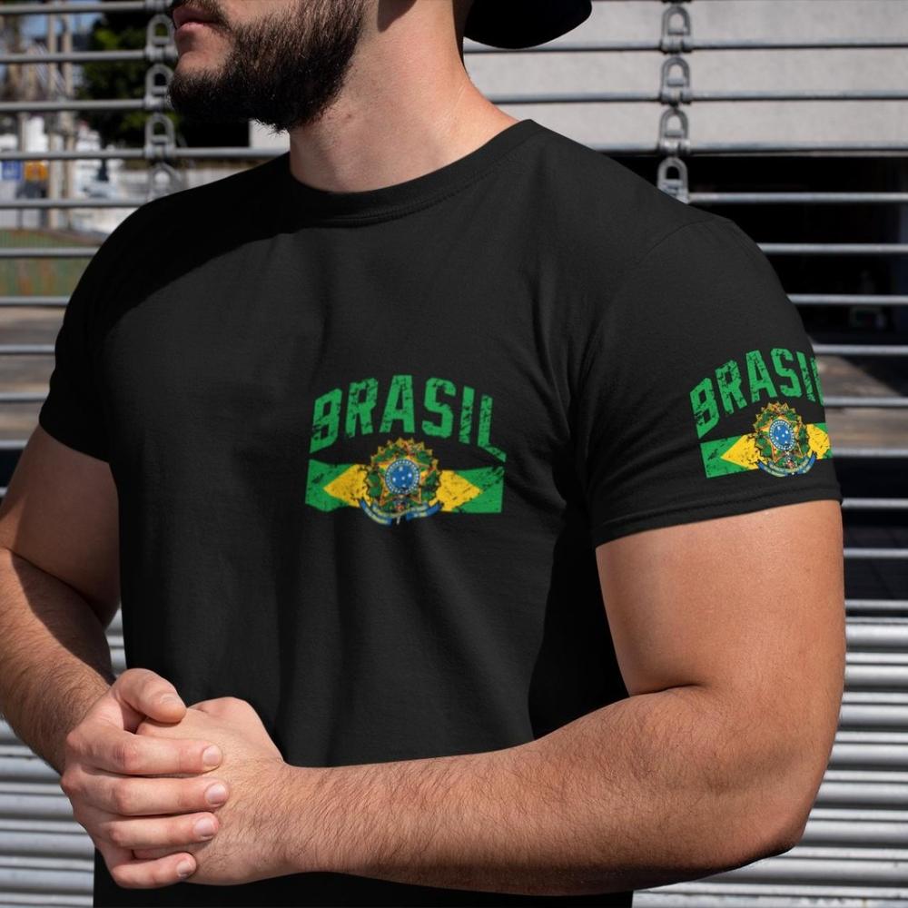 Brasil TShirt Brazilian Flag Shirt Brazil Graphic Printed Tee Brazilian Pride Tshirt Men Women Fashion Crewneck Cotton Tee Tops S