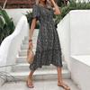 Neues dünnes Sommerkleid für Damen mit schmaler Passform und Aufdruck
