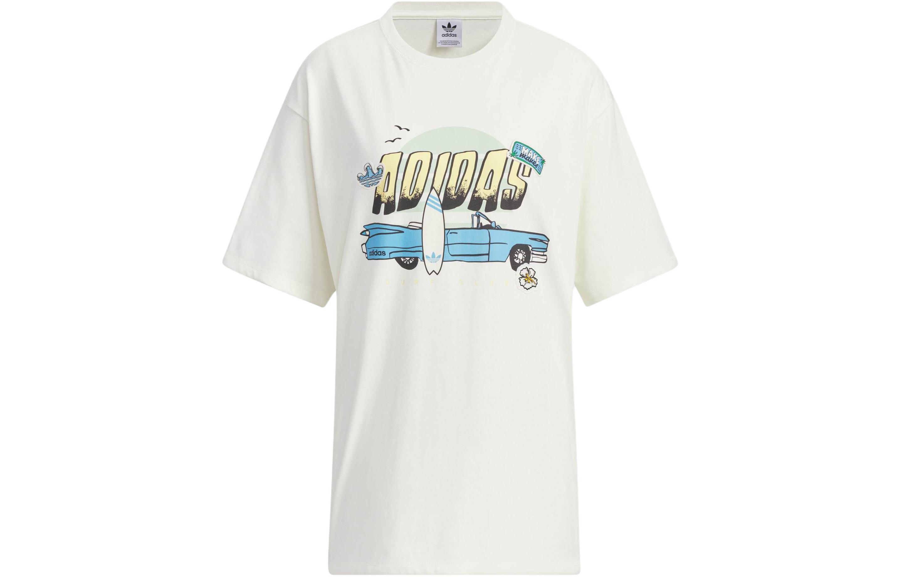 adidas originals Summer Holiday Graphic Play Short Sleeve Tee Off White IW6296 M