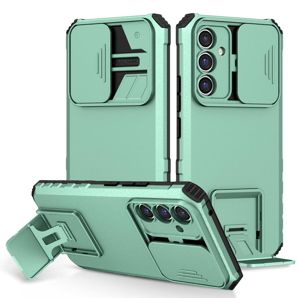 For Samsung Galaxy A36 5G Case Camera Slider PC+TPU Phone Cover with Kickstand