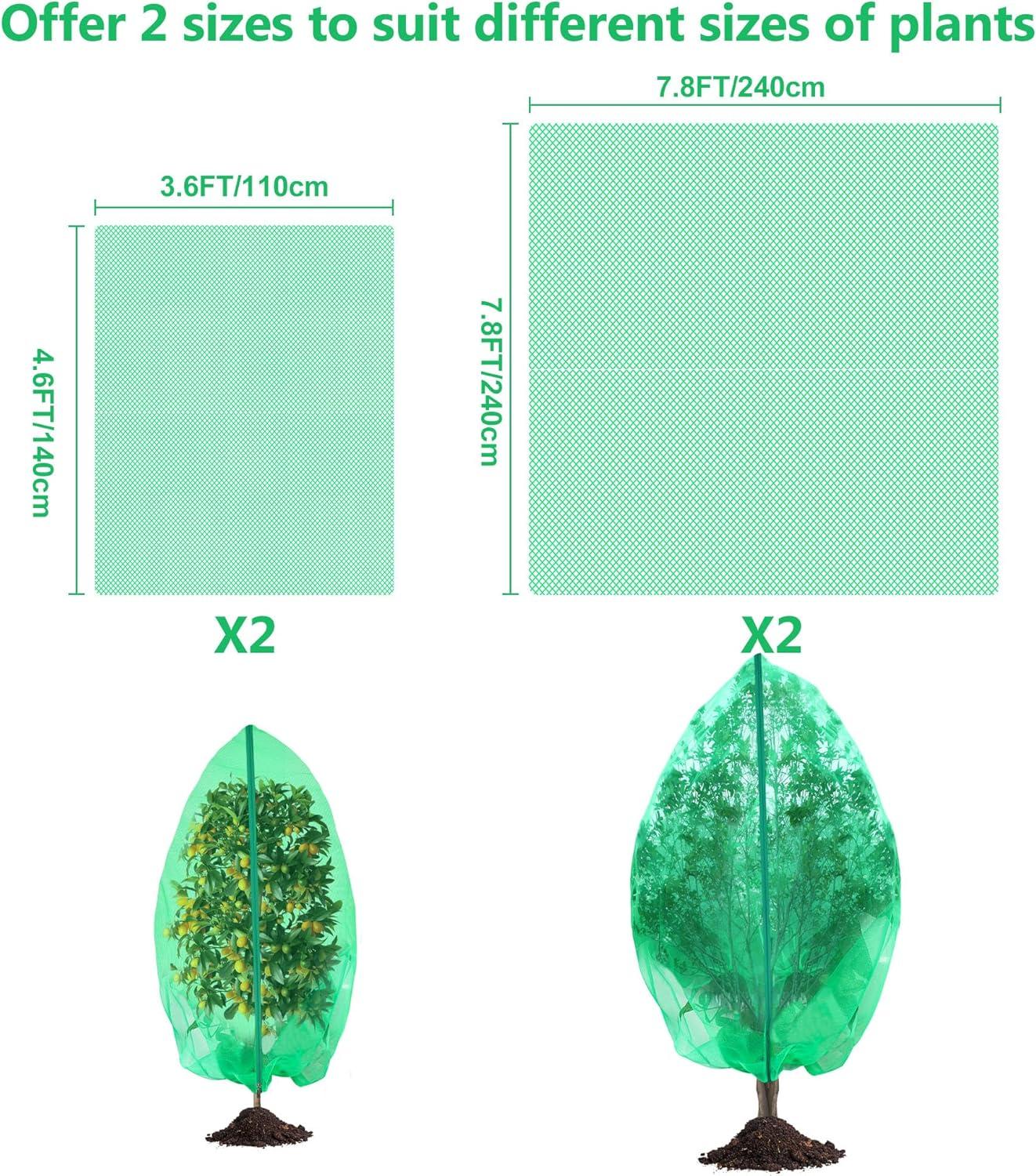 Fruit Tree Covers with Zipper and Drawstring 7.8 x 7.8 ft Fruits Tree Netting Covers Garden Plants Fruits United States