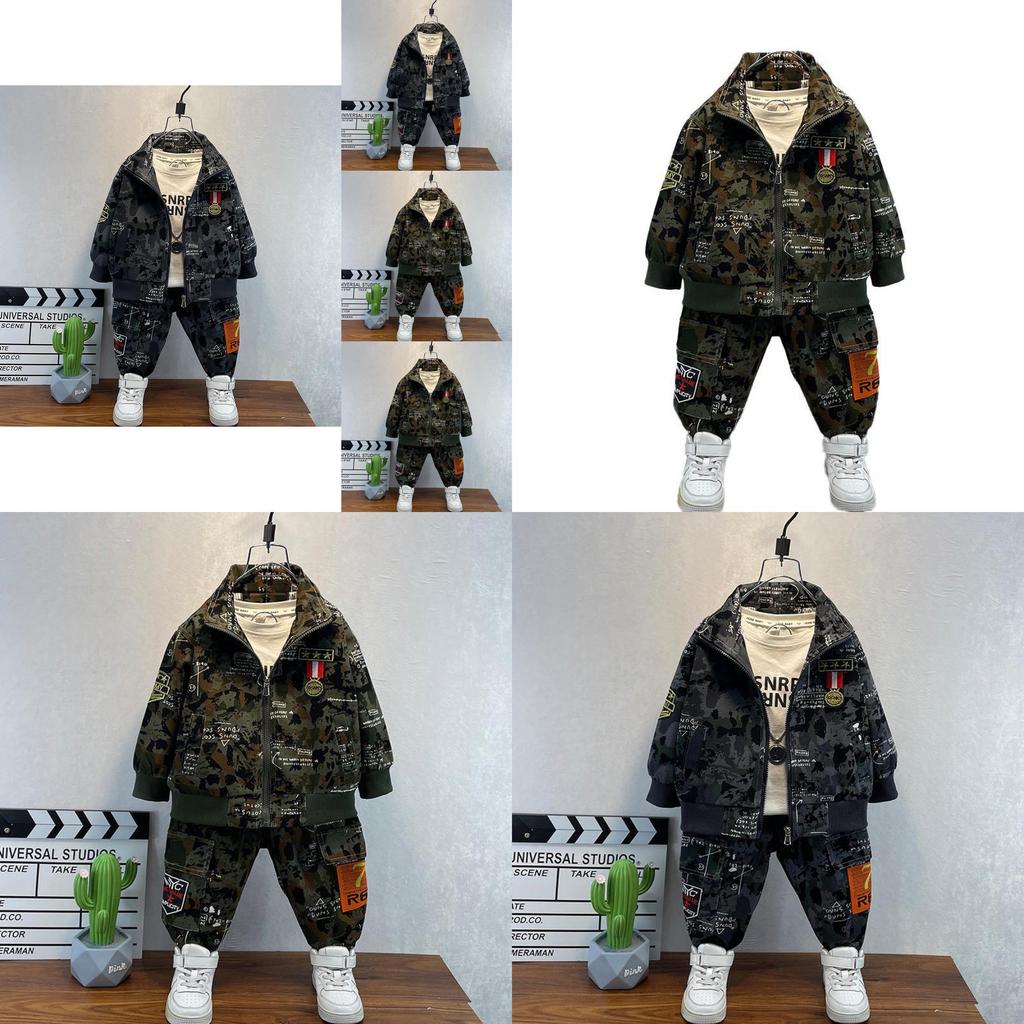 Trendiges Camouflage-Zweiteiler-Set für Jungen – Stilvolles, lässiges Herbstoutfit für Kinder von 3 bis 8 Jahren