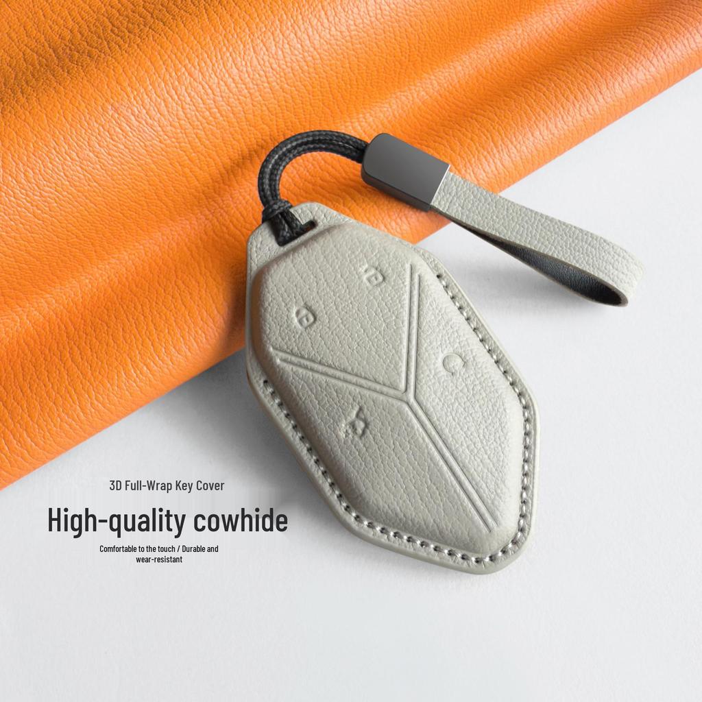 2026 Fangchengbao Tie 7/3 Leather Key Cover for Leopard 8/5 Car Key Modification