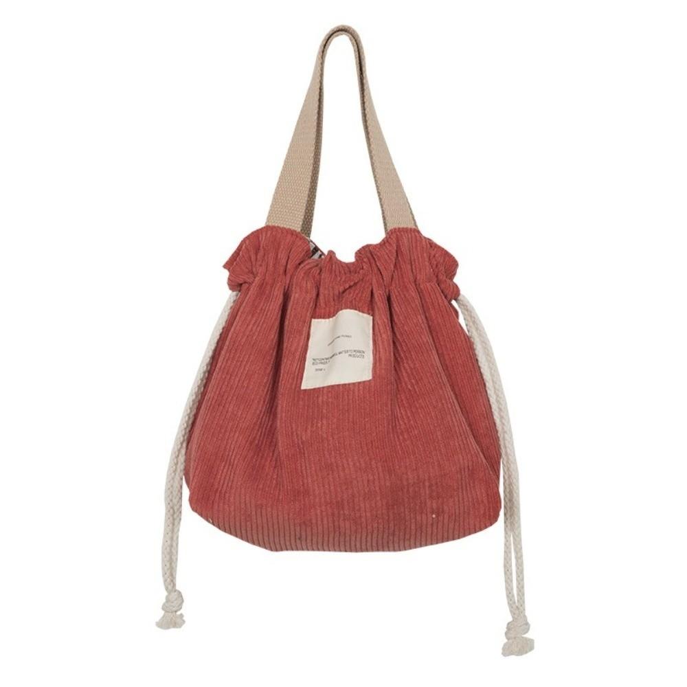 Durable Portable Drawstring Lunch Bag Large Capacity Multifunctional Handbag Tote Bag Picnic Camping красный