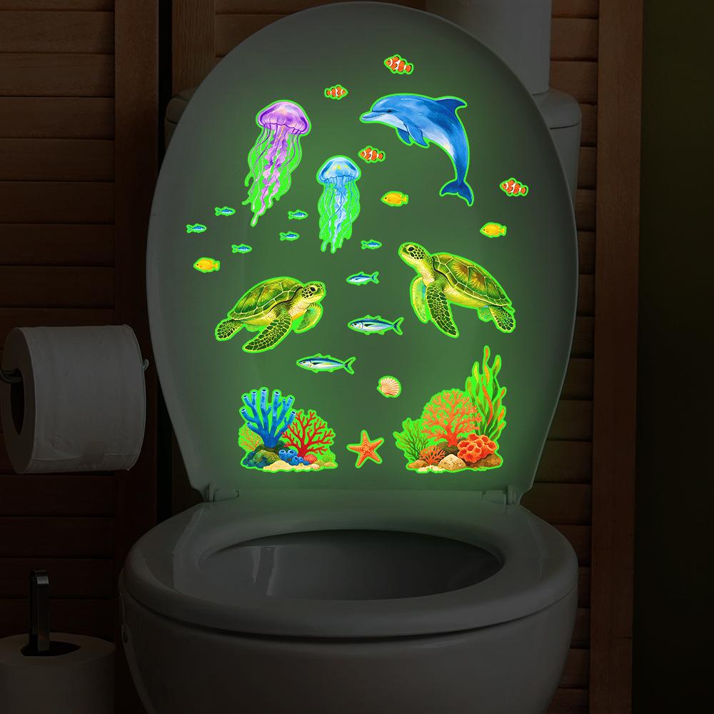 Bemalte Unterwasserwesen Badezimmer Toilette Heimdekoration Nachtlicht Aufkleber