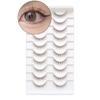 10 Pairs 3D Brown False Eyelashes Japanese Cosplay Faux Mink Lashes Fashion Manga Lashes  for Women