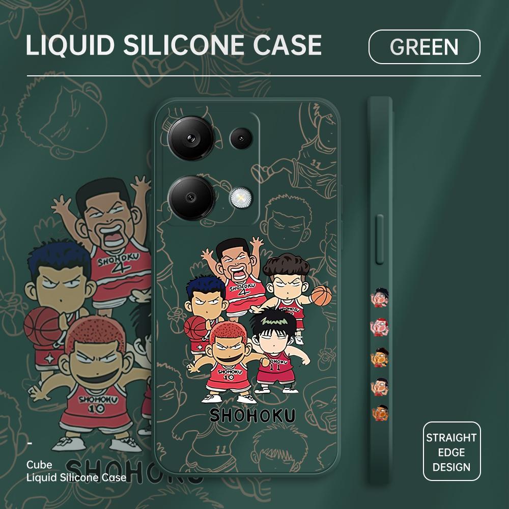 

Чехол для телефона с мультяшным красочным узором, квадратный, жидкий, силикон, TPU, полное покрытие камеры, противоударный защитный чехол для Xiaomi Redmi iPhone Redmi Note 12S темно-зеленого