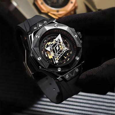 Reloj Deportivo Automático para Hombre con Esfera Calada de Moda