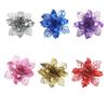 10cm Pink Glitter Poinsettia Christmas Tree Ornaments & Decorations