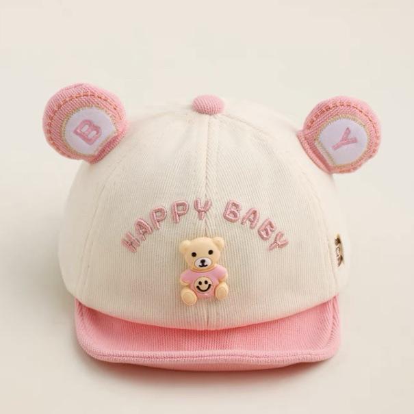 

Charming Childrens Bearededged Cap Cartoon Cotton Baseball Cap Goes Casual рожевий