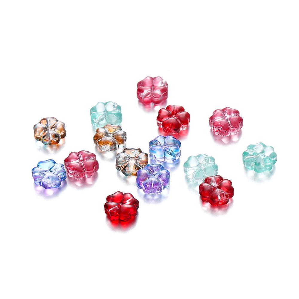 10/20pcs 10mm Czech Lampwork Crystal Flower Spacer Beads Flat Round Loose Beads For DIY Jewelry Making Supplies Accessories