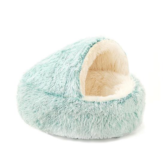 Cat Nest Bed Fuzzy Covered Cat Cave Bed Warm Fluffy Pet Bed with Anti-Slip Bottom Puppy Calming Bed for Small Dogs Cats